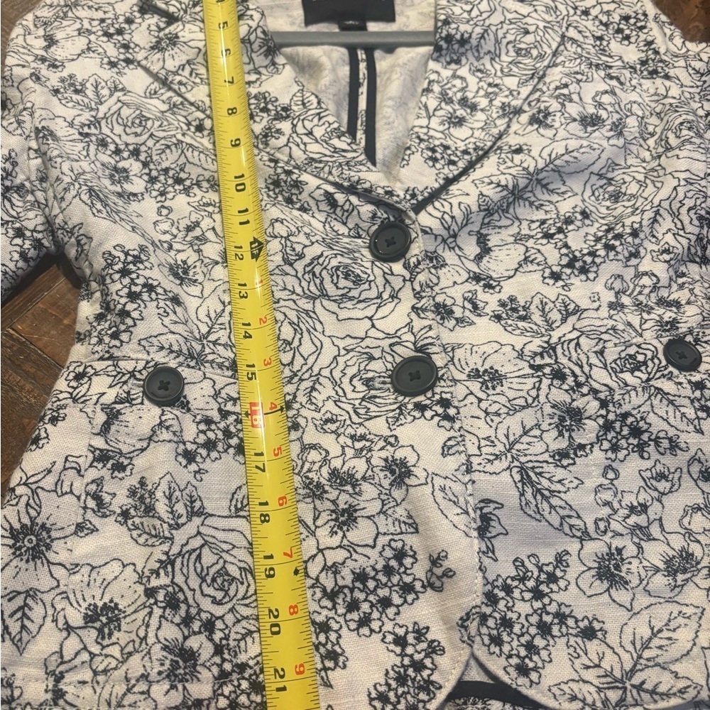 Banana Republic Sz Small Cottagecore Floral Blazer Linen/Cotton Jacket - Picture 12 of 13